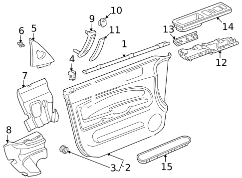 Interior Trim - Front Door for 2001 Volkswagen Passat #1