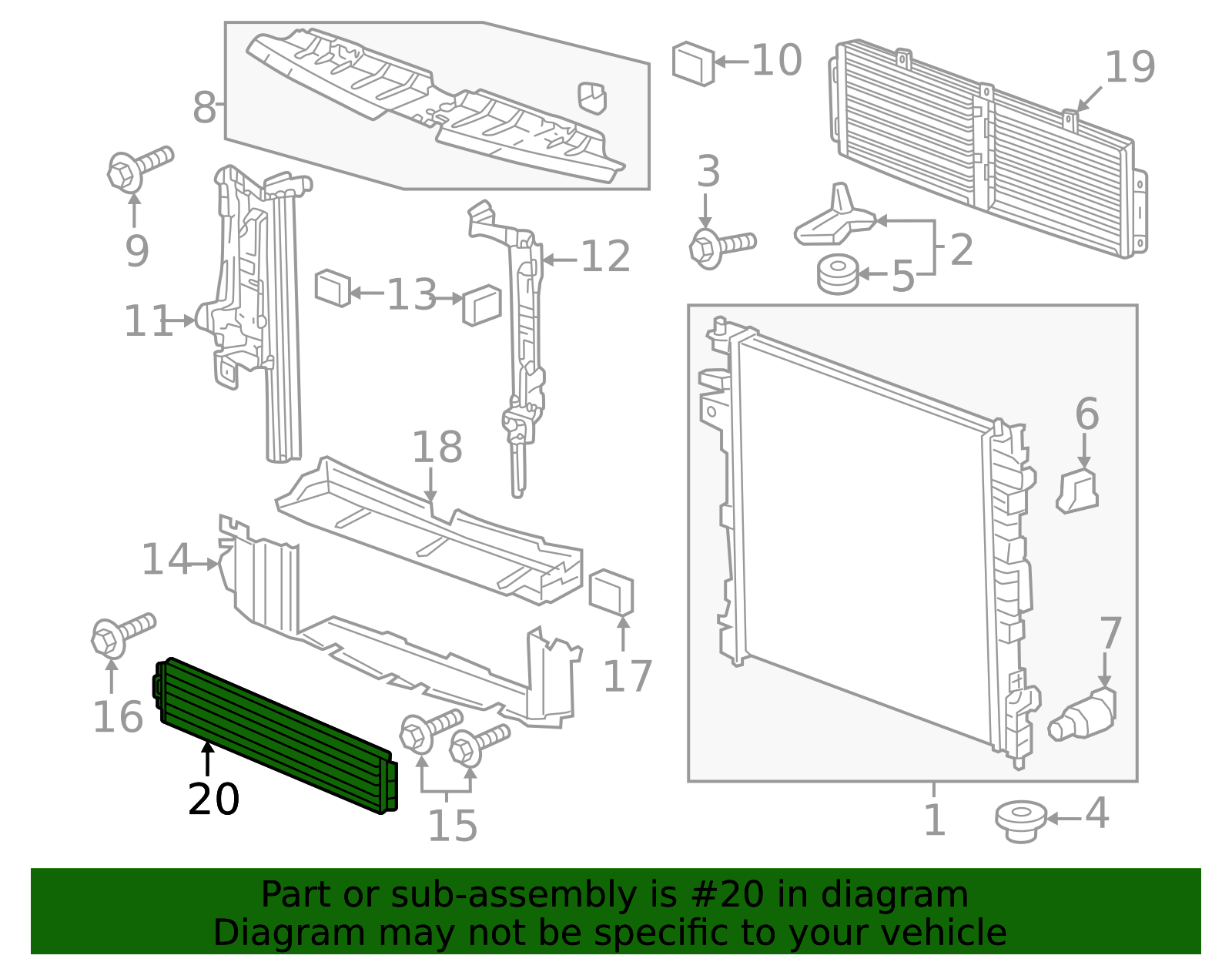 2022-2024 Buick Enclave Radiator Shutter Assembly 84938013 | OEM Parts ...