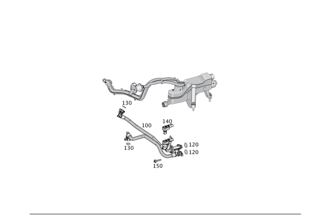 2760181900 - Major Assembly Detachable Parts: Bleed Line for Mercedes-Benz: GL450, GLE400, GLE43 AMG, GLE450 AMG, GLE550e, GLS450, ML400, SLC43 AMG Image image