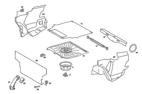 Luggage Compartment Covering for 1989 Mercedes-Benz 190E #1