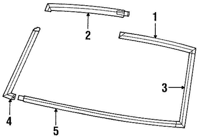 E9TZ1003136A - Body: Reveal Molding for Ford: Bronco II, F-150, F-250, F-350, F-Super Duty, Ranger Image