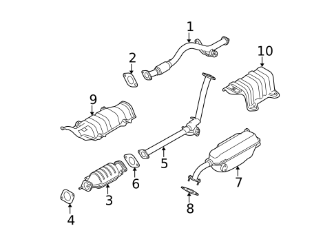 Exhaust Components for 2010 Hyundai Accent #0