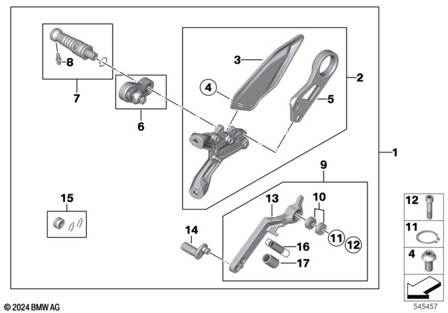 46719898532 - : Footrest Adjuster, Right for BMW-Motorrad Image