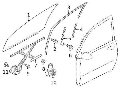 Glass - Front Door for 2025 Mitsubishi Outlander Sport #0