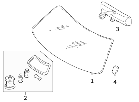 Glass - Windshield for 1999 Nissan Quest #0