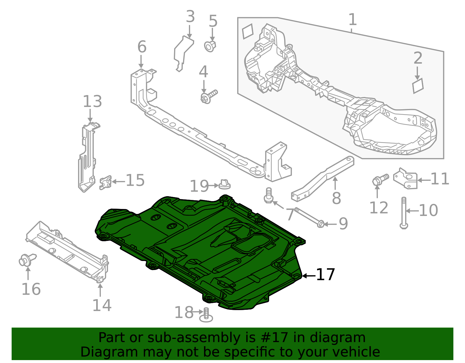 Ford Dealership 2012-2018 Ford Focus Radiator Support Splash Shield ...