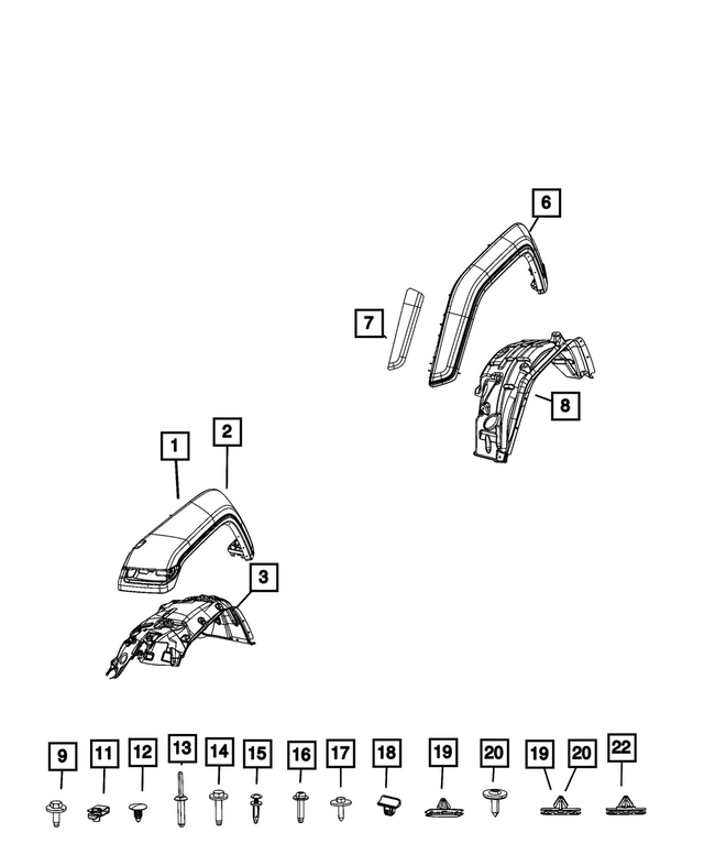 68585713AB - : Wheel Flare Molding, Left for Mopar Image