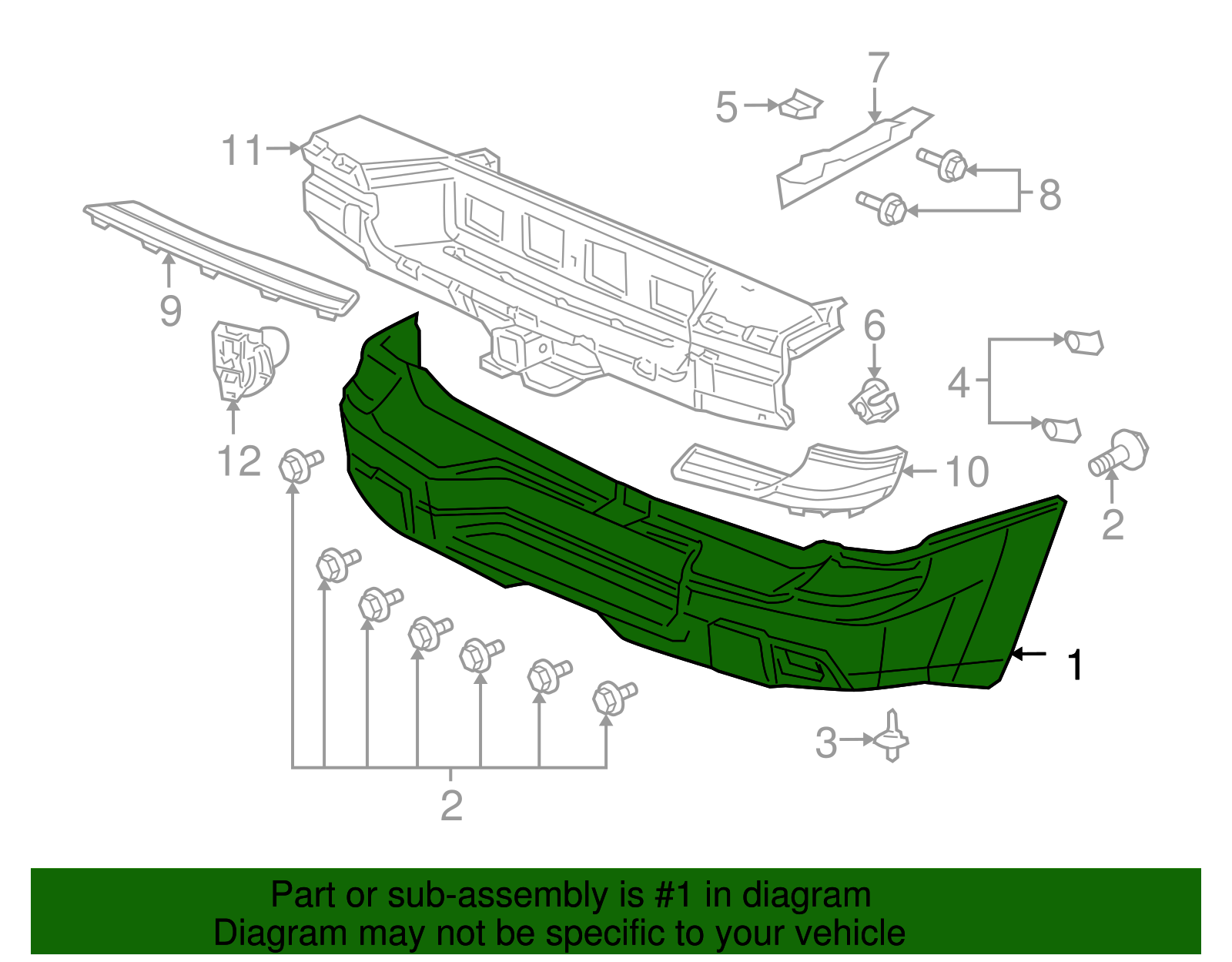 88937016 - Rear Bumper Cover 2002-2008 Chevrolet | Paradise GM Parts