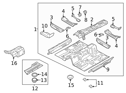 Floor & Rails for 2015 Hyundai Equus #0