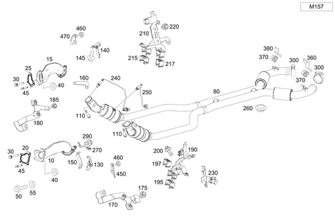 Exhaust System Used on Eight-Cylinder Gasoline Vehicles for 2014 Mercedes-Benz SL63 AMG #0