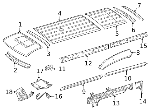 Roof & Components for 2021 Mercedes-Benz Sprinter 1500 #1