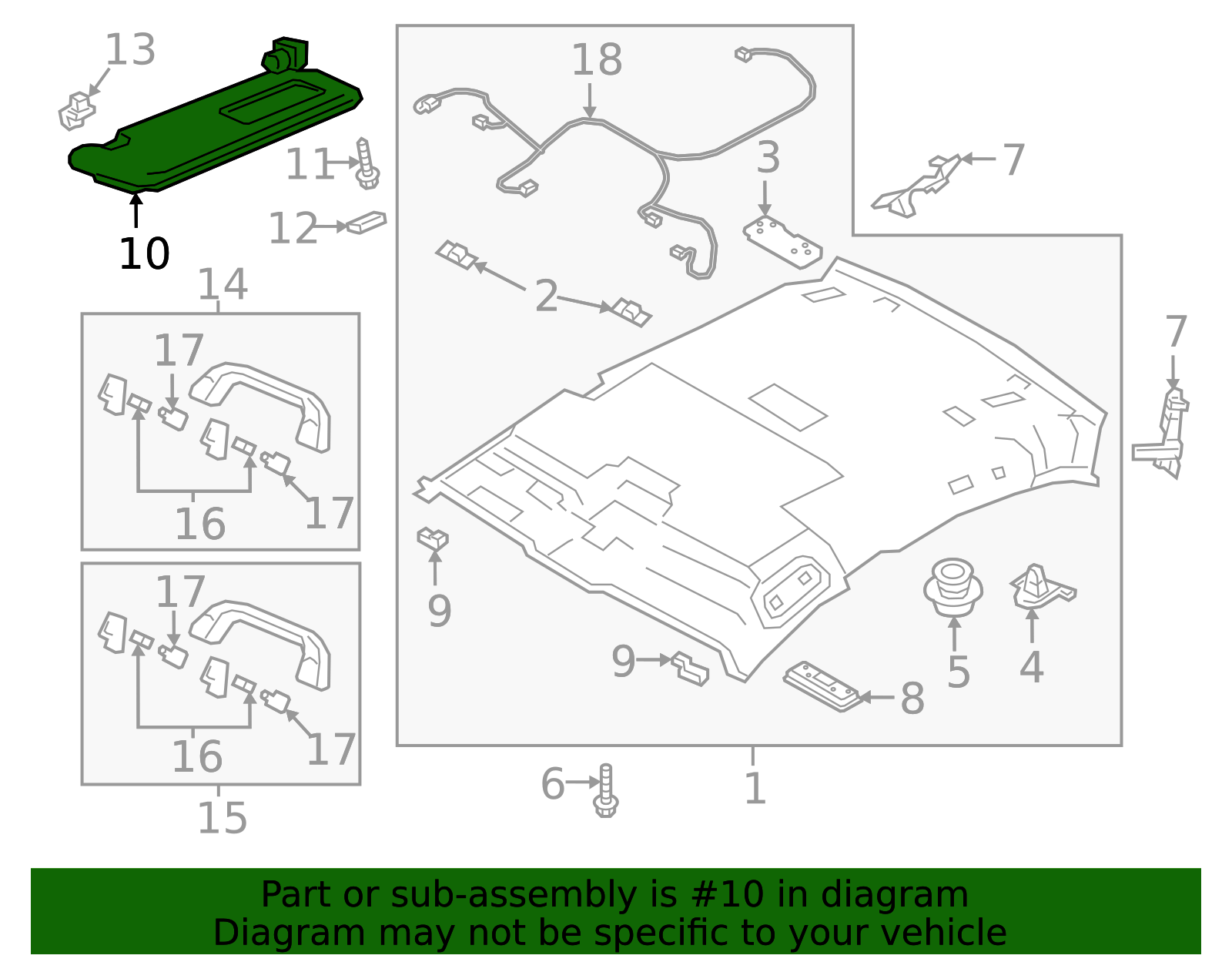 For Mazda 3 2010-2013 Hatchback Left Driver Side Sun Visor Grey BBM2-69 - View #5