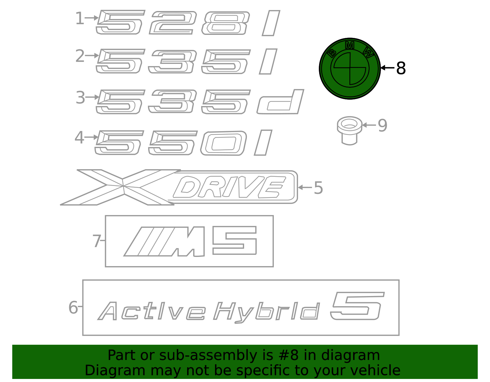 Emblema BMW Cofano/Bagagliaio Nero Edizione 82mm - Compatibile Con 51148132375 (SkinoEu)