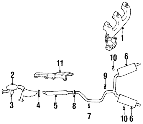 Exhaust Components for 1992 Ford Taurus #0