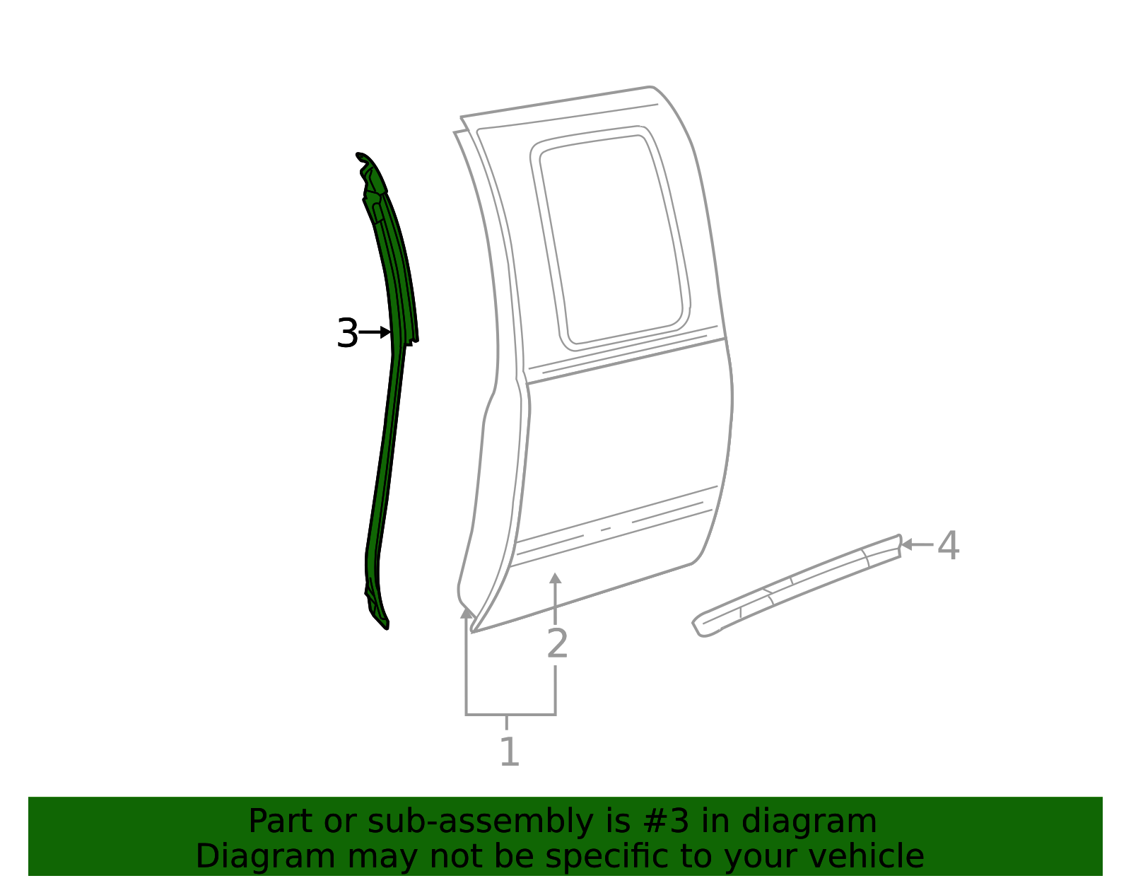2007-2013 GM Driver Side Rear Door Weatherstrip 25862440 | Chevy OEM Parts