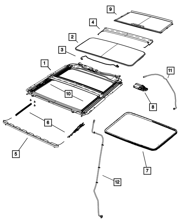 68049129AA - Body Sheet Metal Except Doors: Sunroof Mechanism Cover for Mopar Image image