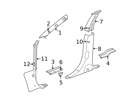 Interior Trim - Pillars for 2004 Chrysler Pacifica #0