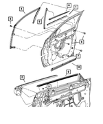 5067666AC - Doors, Door Mirrors and Related Parts: Front Door Belt Weatherstrip, Right for Chrysler: PT Cruiser Image