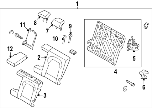 Rear Seat Components for 2024 Hyundai Kona Electric #0