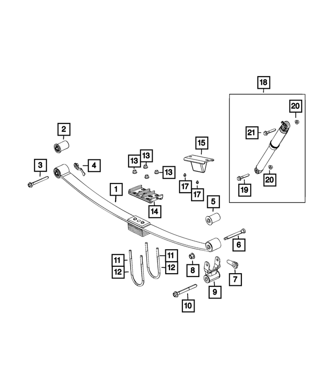 68106104AE - Rear Suspension: Rear Leaf Spring, Left for Mopar Image