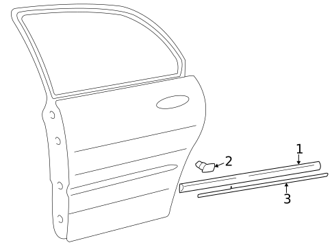 Exterior Trim - Rear Door for 2001 Hyundai XG300 #0