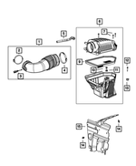 68413344AA - Fuel and Accelerator Pedal: Clean Air Duct for Mopar Image