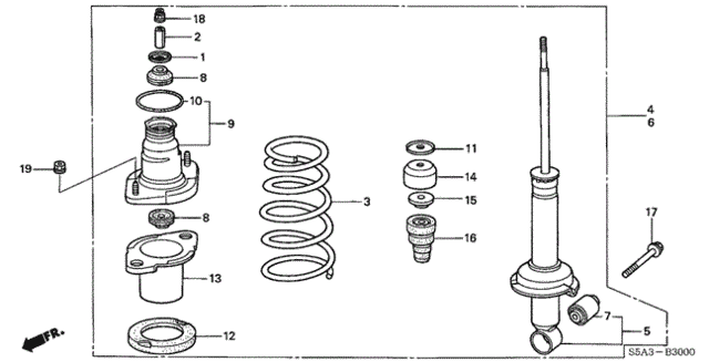 Rear Shock Absorber for 2002 Honda Civic #0