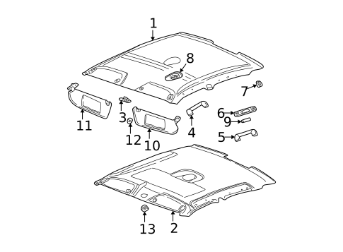 Interior Trim - Roof for 2000 Saturn LS1 #0