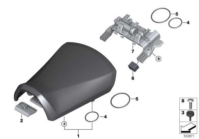 52535B3A273 - Seats and Seat Bench: Driver Seat - Daytona for BMW-Motorrad Image