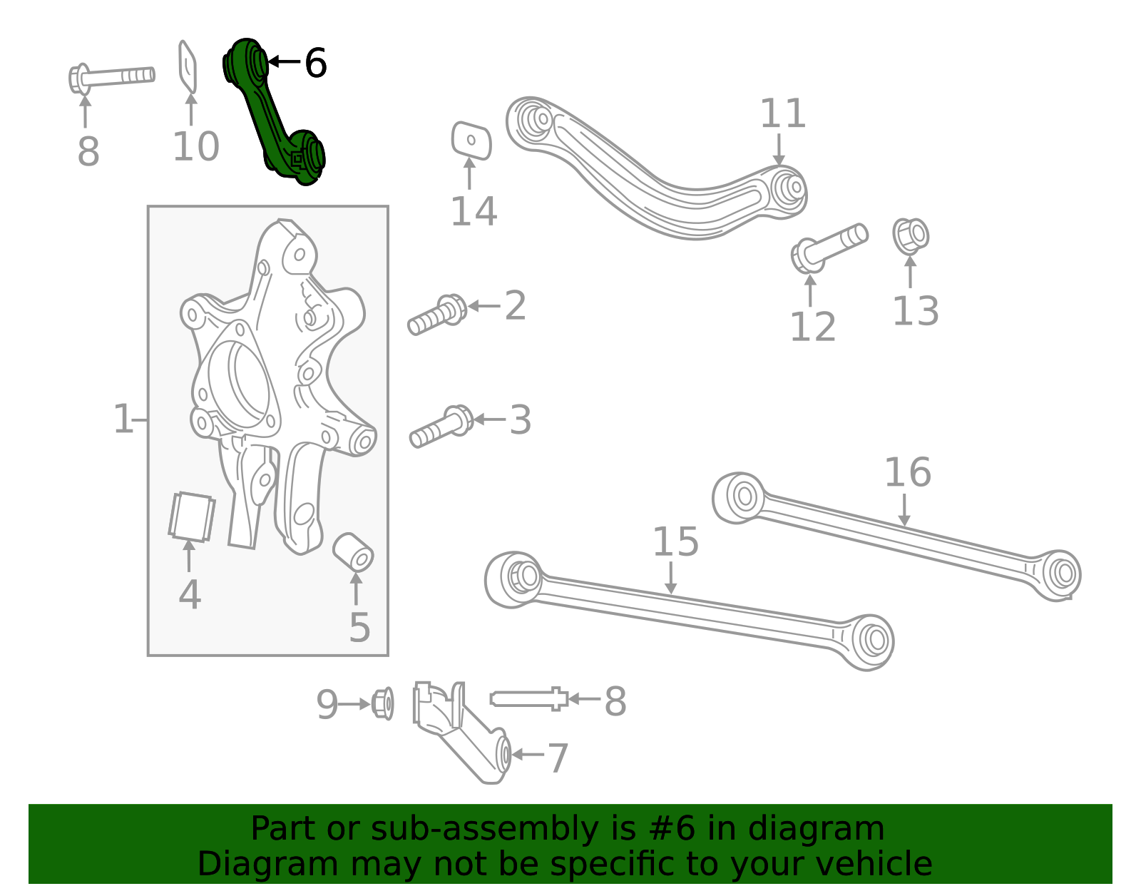 2016-2020 Cadillac CT6 Rear Passenger Side Suspension Upper Trailing ...