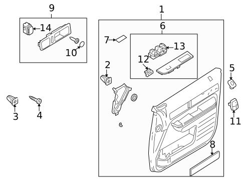 Interior Trim - Front Door for 2009 Lincoln MKX #0