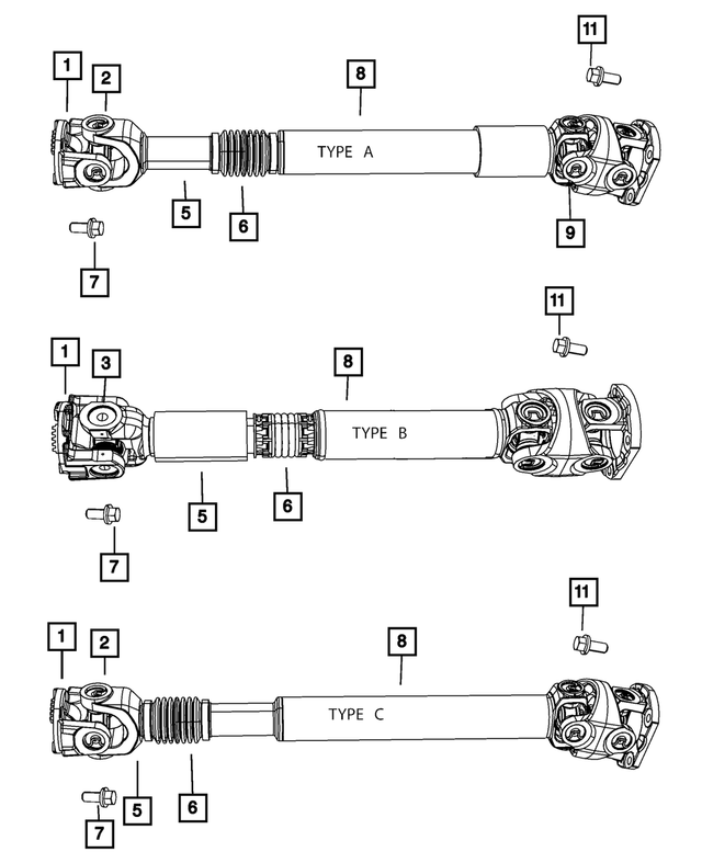 2AMGR377AB - Propeller Shafts and U-Joints: U-joint Kit, Front for Mopar Image