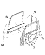 4724766AE - Doors, Door Mirrors and Related Parts: Rear Door Belt Weatherstrip, Right for Mopar Image