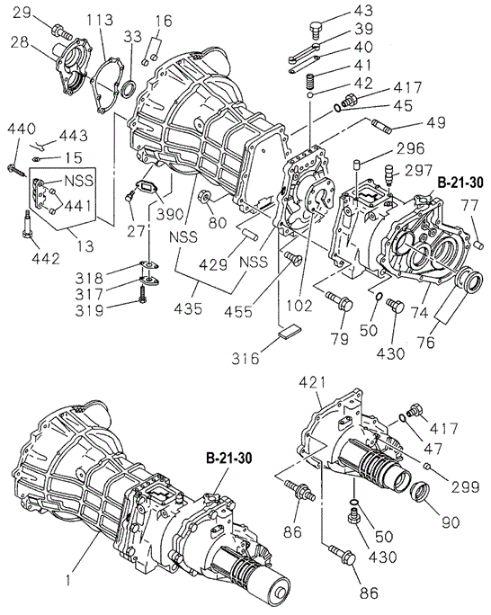 MT Transmission Assy. - Case (4x4) for 1997 Honda Passport #0