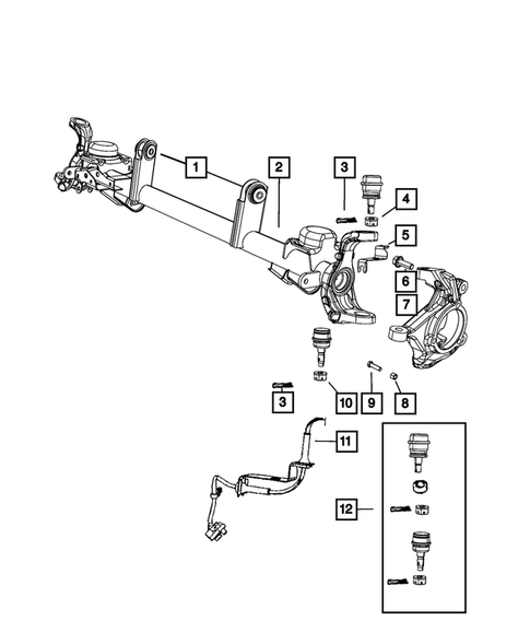 Front Axle; Housing for 2008 Jeep Wrangler #0