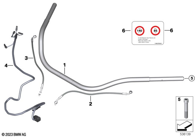 77229457404 - Ergonomics &amp; Comfort: Handlebars, Beach Bar - Black for BMW-Motorrad Image