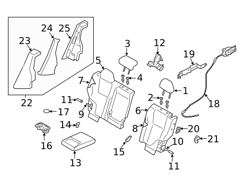 Rear Seat Components for 2021 Subaru Outback #0