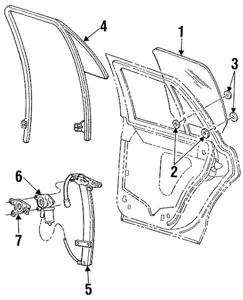 Glass - Rear Door for 1992 Ford Crown Victoria #0