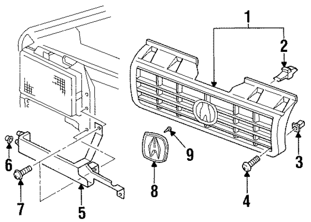 8942180270 - : Grille Assembly Clip for Acura Image