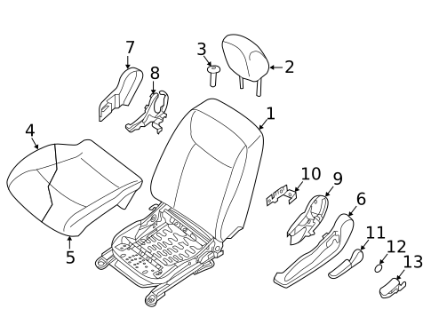 Driver Seat Components for 2017 Nissan LEAF #0