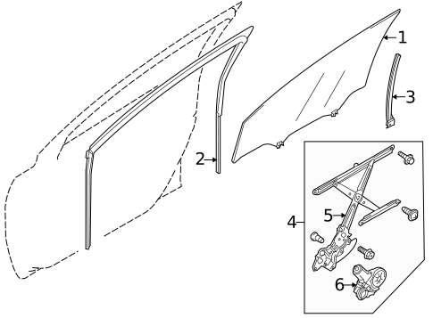 Glass - Front Door for 2011 Suzuki Kizashi #0