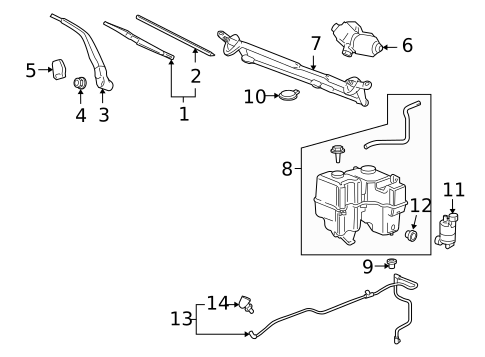 Wiper & Washer Components for 2010 Hummer H3T #0