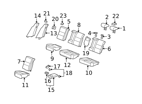 Rear Seat Components for 2008 Acura RDX #0