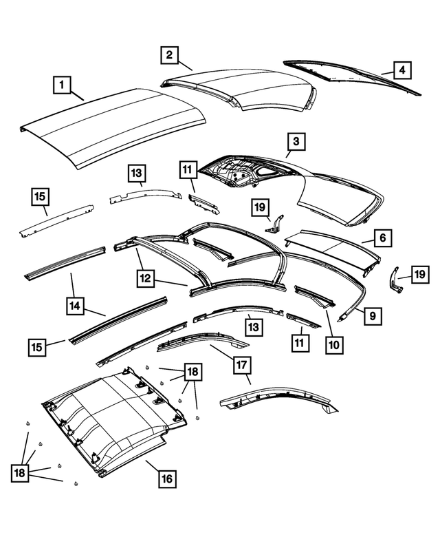 68418994AA - Body Sheet Metal Except Doors: Backlite for Chrysler: 200, Sebring Image