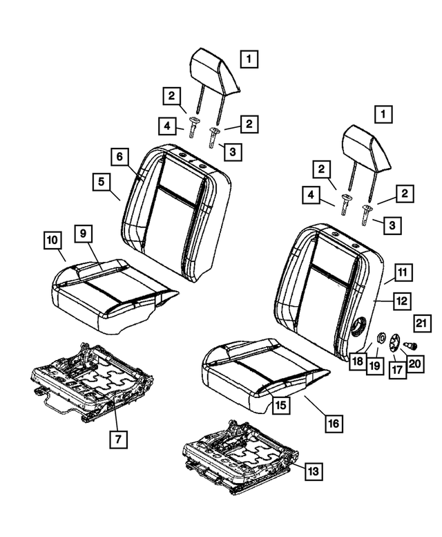 1DR711D5AA - : Front Seat Cushion Cover for Mopar Image
