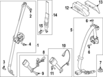 PC3Z26611B68AC - : Lap &amp; Shoulder Belt for Ford Image