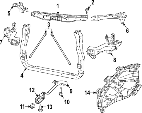 Radiator Support for 2019 Dodge Durango #0