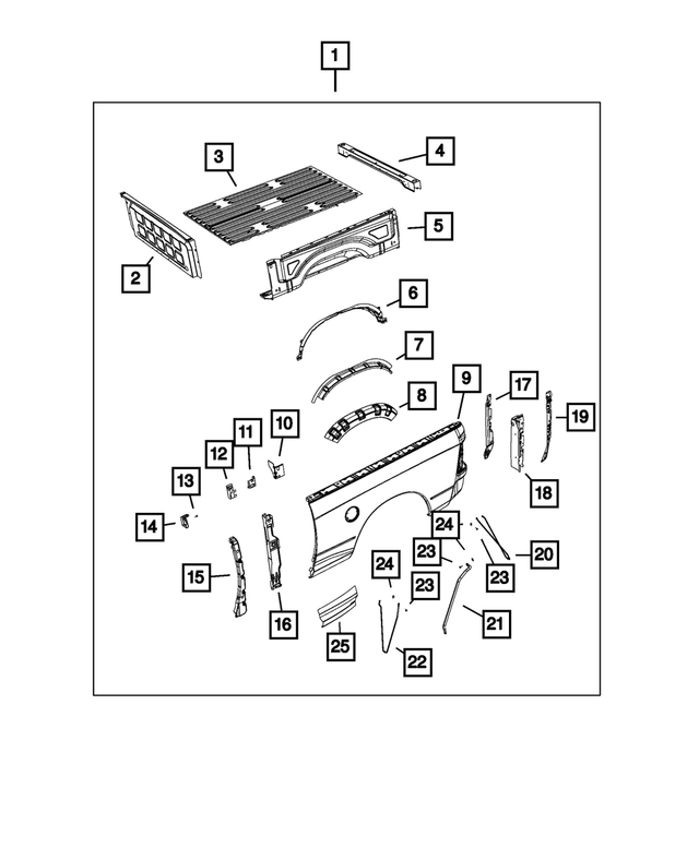 68054863AD - Body Sheet Metal Except Doors: Pickup Box for Mopar Image image