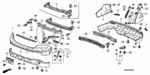 71570SWAA00 - Interior/Bumper: ABSORBER, RR. BUMPER for Honda Image