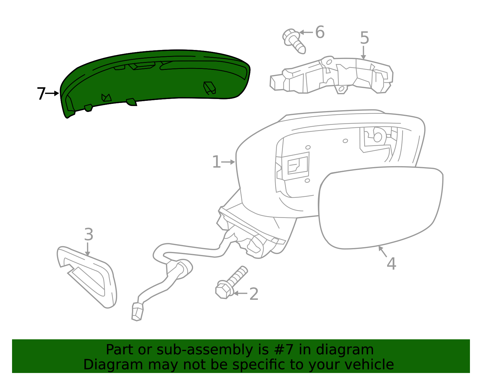 KR22-69-1N1-13 - Mirror Cover - Passenger Side - 42M Deep Crystal